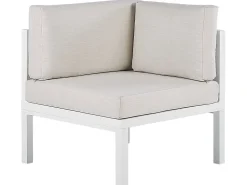 Beliani 4-Istuttava Ulkosohvaryhma Alumiini Vasenk. Valkoinen/Ruskea Borello Best