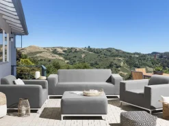 Beliani 5-Istuttava Ulkosohvaryhma Kangas Harmaa/Valkoinen Rovigo Cheap