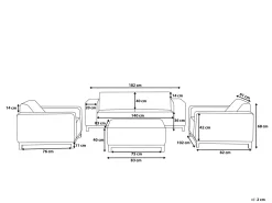 Beliani 5-Istuttava Ulkosohvaryhma Kangas Harmaa/Valkoinen Rovigo Cheap