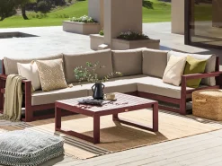 Beliani 4-Istuttava Ulkosohvaryhma Sertifioitu Akaasia Vasenk. Mahonginruskea Timor Ii Discount