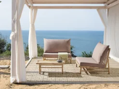 Beliani 2-Istuttava Ulkosohvaryhma Bambu Vaalea Puu/Ruskeanharmaa Todi Cheap