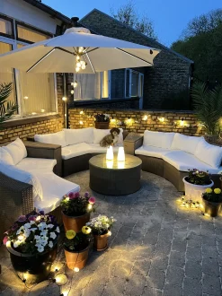 Beliani 9-Istuttava Ulkosohvaryhma Polyrottinki Ruskea Severo Best Sale