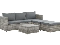 Beliani 5-Istuttava Ulkosohvaryhma Polyrottinki Oikeak. Harmaa Sabbia Outlet