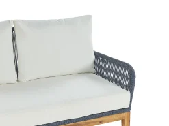 Beliani 4-Istuttava Ulkosohvaryhma Akasiapuu Valkoinen/Sininen Merano Ii Cheap