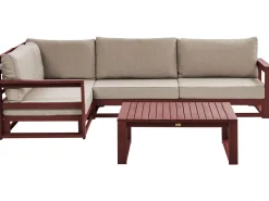 Beliani 4-Istuttava Ulkosohvaryhma Akaasia Oikeak. Mahonginruskea Timor Ii Cheap