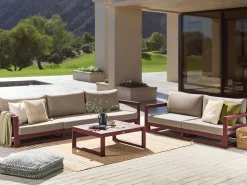 Beliani 5-Istuttava Ulkosohvaryhma Sertifioitu Akaasia Mahonginruskea Timor Ii Shop