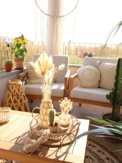 Beliani 4-Istuttava Ulkosohvaryhma Akasiapuu Ruskeanharmaa Pallano Fashion