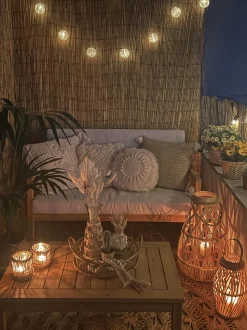 Beliani 4-Istuttava Ulkosohvaryhma Akasiapuu Ruskeanharmaa Pallano Fashion