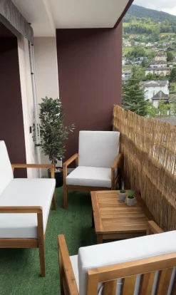 Beliani 4-Istuttava Ulkosohvaryhma Akasiapuu Ruskeanharmaa Pallano Fashion