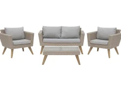 Beliani 4-Istuttava Ulkosohvaryhma Polyrottinki Harmaa Vittoria Sale