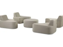 Beliani 4-Istuttava Ulkosohvaryhma Kangas Vaaleanharmaa Fabro Shop