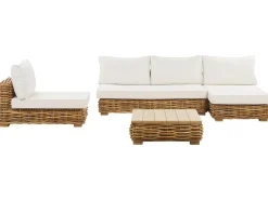 Beliani 4-Istuttava Ulkosohvaryhma Rottinki Vasenk. Luonnonvari Varallo Clearance