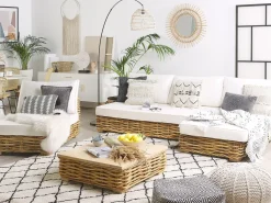 Beliani 4-Istuttava Ulkosohvaryhma Rottinki Vasenk. Luonnonvari Varallo Clearance