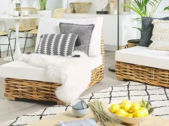 Beliani 4-Istuttava Ulkosohvaryhma Rottinki Vasenk. Luonnonvari Varallo Clearance