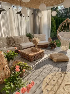 Beliani 4-Istuttava Ulkosohvaryhma Rottinki Vasenk. Luonnonvari Varallo Clearance