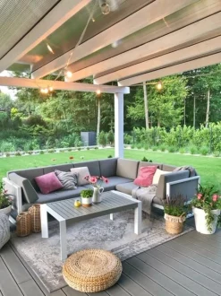 Beliani 6-Istuttava Ulkosohvaryhma Alumiini Valkoinen/Harmaa Castella Online