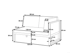 Beliani 6-Istuttava Ulkosohvaryhma Alumiini Valkoinen/Harmaa Castella Online