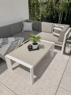 Beliani 6-Istuttava Ulkosohvaryhma Alumiini Valkoinen/Harmaa Castella Online