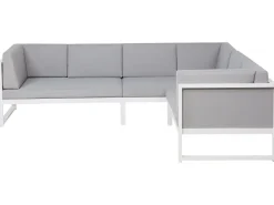 Beliani 6-Istuttava Ulkosohvaryhma Alumiini Valkoinen/Harmaa Castella Online