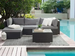 Beliani 4-Istuttava Ulkosohvaryhma Polyrottinki Oikeak. Musta Sano Ii Clearance