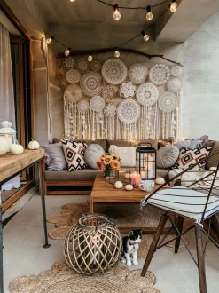 Beliani 4-Istuttava Ulkosohvaryhma Akaasia Oikeak. Vaalea Puu Timor Fashion