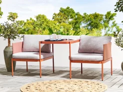 Beliani 2-Istuttava Ulkosohvaryhma Alumiini Oranssi Terracina Hot