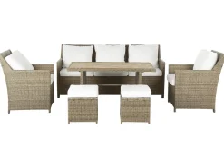 Beliani 5-Istuttava Ulkosohvaryhma Polyrottinki Ruskea Fonti Discount