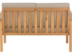 Beliani 4-Istuttava Ulkosohvaryhma Sertifioitu Akaasia Vaalea Puu Manila New