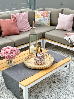 Beliani 5-Istuttava Ulkosohvaryhma Alumiini Harmaa Positano Cheap