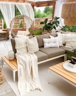 Beliani 5-Istuttava Ulkosohvaryhma Alumiini Harmaa Positano Cheap