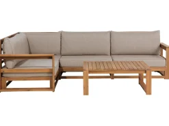 Beliani 4-Istuttava Ulkosohvaryhma Sertifioitu Akaasia Oikeak. Vaalea Puu Timor Discount