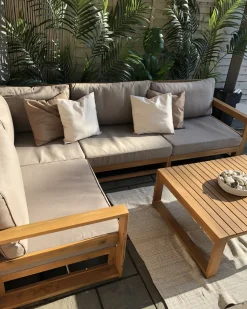 Beliani 4-Istuttava Ulkosohvaryhma Sertifioitu Akaasia Oikeak. Vaalea Puu Timor Discount