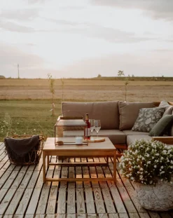 Beliani 4-Istuttava Ulkosohvaryhma Sertifioitu Akaasia Oikeak. Vaalea Puu Timor Discount