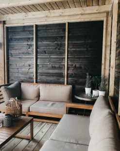 Beliani 4-Istuttava Ulkosohvaryhma Sertifioitu Akaasia Oikeak. Vaalea Puu Timor Discount