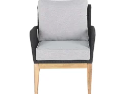 Beliani 4-Istuttava Ulkosohvaryhma Akasiapuu Harmaa/Musta Merano Ii Discount