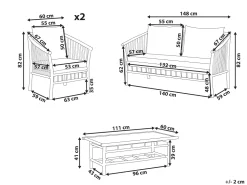 Beliani 4-Istuttava Ulkosohvaryhma Bambu Valkoinen Maggiore Sale