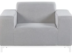 Beliani 5-Istuttava Ulkosohvaryhma Kangas Vaaleanharmaa/Valkoinen Rovigo Fashion