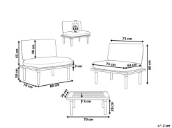 Beliani 2-Istuttava Ulkosohvaryhma Akaasia Vaalea Puu/Harmaa Frascati Flash Sale
