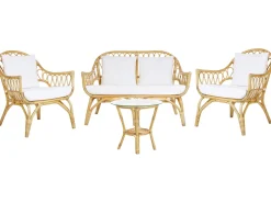 Beliani 4-Istuttava Ulkosohvaryhma Rottinki Luonnonvari Sibari Outlet