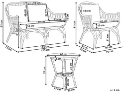 Beliani 4-Istuttava Ulkosohvaryhma Rottinki Luonnonvari Sibari Outlet