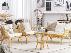 Beliani 4-Istuttava Ulkosohvaryhma Rottinki Luonnonvari Sibari Outlet