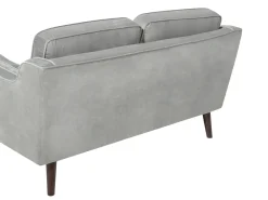 Beliani 2-Istuttava Vaaleanharmaa Samettisohva Lokka Best Sale