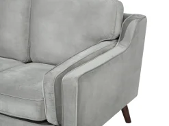 Beliani 2-Istuttava Vaaleanharmaa Samettisohva Lokka Best Sale