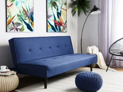 Beliani 3-Istuttava Vuodesohva Kangas Sininen Visby Discount