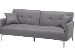 Beliani 3-Istuttava Vuodesohva Kangas Harmaa Lucan Discount