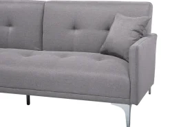 Beliani 3-Istuttava Vuodesohva Kangas Harmaa Lucan Discount