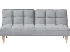 Beliani 3-Istuttava Vuodesohva Kangas Vaaleanharmaa Siljan Clearance
