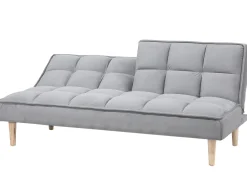 Beliani 3-Istuttava Vuodesohva Kangas Vaaleanharmaa Siljan Clearance