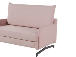 Beliani 2-Istuttava Vuodesohva Kangas Vaaleanpunainen Belfast Clearance