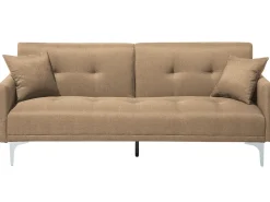 Beliani 3-Istuttava Vuodesohva Kangas Beige Lucan Fashion